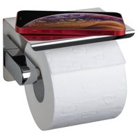 Držiak toaletného papiera s poličkou z nehrdzavejúcej ocele - montáž bez vŕtania