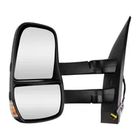 Spiegelgehäuse Gehäuse Außenspiegel Spiegel Ersatz Reparatur + Blinker  Orange Seitenblinker / Für einen Spiegel mit LANGEM ARM LINKS (Armlänge ca.  19cm + 20cm) für Fiat Ducato / Citroen Jumper / Peugeot Boxer