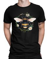Biene Blumen Imker Honig Herren T-Shirt, Schwarz, XL