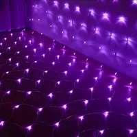 3X2M LED Lichternetz Lichtervorhang Innen Außen Party Garten Lichterkette Weihnachtsbeleuchtung, Lila