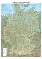 XL Deutschlandkarte (politisch, physisch) mit Laminierung Wandkarte 140 x100 cm, mit Bundesländer u. Landkreise