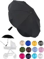 BAMBINIWELT Sonnenschirm für Kinderwagen Ø68cm UV-Schutz50+ Schirm Sonnensegel Sonnenschutz, schwarz