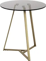 HAKU Möbel Beistelltisch Glas gold-grau 45,0 x 45,0 x 50,0 cm