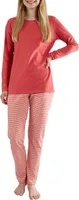 Götzburg Damen Schlafanzug Langarm - 100% Baumwolle, Pyjama-Set mit Karierter Pyjamahose Größe: 40