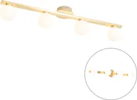 QAZQA - Moderne Messing-Bad I Badezimmer Außen Deckenleuchte I Deckenlampe I Lampe I Leuchte IP4-flammig4-flammig 4-flammig - Cederic I Außenbeleuchtung - Stahl Länglich - LED geeignet G9