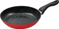 Ø28cm KING® 5.5cm flache Bratpfanne KERAMIK aus Aluminium geschmiedet mit Keramikbeschichtung Innen / Farbe: Rot