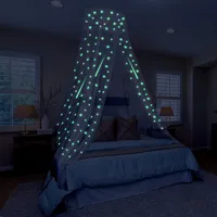 Bed Canopy Glow in The Dark, 60*250*1250cm hängendes großes Bettzelt Canopy für Kinder Schlafzimmerzelt mit Sternenlichtern Ideales Schlafzimmer Moskitonetz