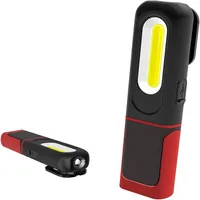 Wiederaufladbare wasserdichte LED-Arbeitsleuchte mit Drehfuß, Haken und Magnet, Leuchtdauer 7 Stunden, USB-Kabel, 3 Leuchtmodi