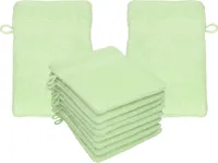 Betz 10 Stück Waschhandschuhe 16x21 cm PALERMO 100% Baumwolle  Farbe: grün