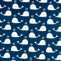 Geschenkpapier mit Wale Motiv 70cm x 2m Rolle blau