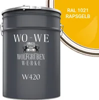 Holzfarbe Holzlack Holzanstrich Holzbeschichtung W420 - Rapsgelb RAL 1021 - 2,5L
