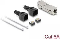 87064 - RJ45 Verbinder LSA zu LSA mit Knickschutztülle Cat.6A werkzeugfrei
