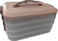 Teigtaschenbox, Aufbewahrungsbehälter mit Griff, lebensmittelecht, BPA-frei, antihaftbeschichtet, stapelbarer Snackbehälter mit Deckel, Lebensmittelaufbewahrungsbehälter