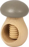Nussknacker Pilz mit Schraubgewinde aus Holz, grau