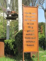 Edelrost Gartenschild "Steiniger Weg"