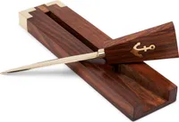 Brieföffner Messing mit Holzgriff 22x5cm Kuvertöffner Ankermotiv Briefmesser