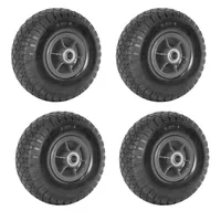 4x Sackkarrenrad Vollgummi 260x85 mm 3.00-4 Nabenlänge 60 mm PolyurethanBollerwagenrad Nabenversatz grau