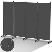 TolleTour Paravent mit Rollen Faltbarer Raumteiler Outdoor Trennwand Garten Sichtschutz Raumtrenner 4 teilig Anthrazit 228x181 cm