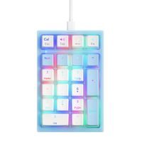 iBlancod K10 Digitale mechanische Tastatur, 21 Tasten, RGB-Hintergrundbeleuchtung, numerische Tastatur, gelbe Achsen-Pudding-Tastenkappe, blau