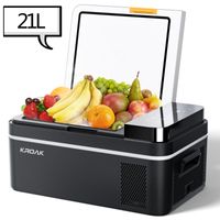 Kroak chladiaci box do auta 21L autochladnička elektrická s kompresorom na kempovanie 12/24V DC a 100-240V AC