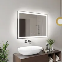 Artforma Badspiegel mit LED Beleuchtung 100x60 cm mit Ablage und