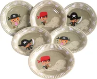 6 papierových tanierov pirátskych 23 cm