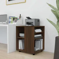 Szafka na kółkach brązowy dąb 60x53x72 cm materiał drewnopochodny