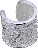 Fingerring, hohl, verstellbar, mit Strasssteinen, winzigen offenen Herzen, Ring für den Alltag