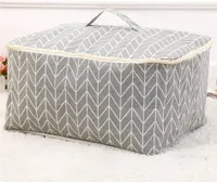 Faltbare Aufbewahrungsbox Aufbewahrungstasche aus Leinen Tragetasche für Bettdecken 60*49*29 cm-Grau