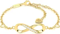 SERASAR | Unendlichkeitszeichen Armband [Infinity] für Damen | Gold  | 925 Sterling Silber mit 18 Karat Echtgoldplattierung | Längenverstellbar