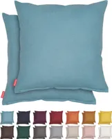 Blumtal 2er Set Kissenbezug 45x45 cm Chenille - Kuscheliges Sofakissen mit verstecktem Reißverschluss, , weiches Dekokissen, Storm Blue - Blau