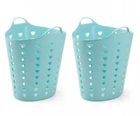 Kreher Set: 2 x Flexibler Tragekorb 65 Liter (Blau)