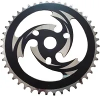 BMX-Kettenblatt Stahl schwarz/silber, 44 Zähne