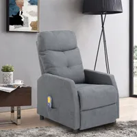 FCH Massagesessel,Fernsehsessel Ruhesessel mit Massagefunktion, Wärmefunktion, aus Stoffbezug, Grau
