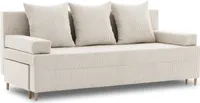 Couch FIREZE mit Schlaffunktion - ausziehbares Sofa mit Bettkasten - Beige