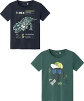 NAME IT T-Shirt 2er-Set Rundhals Kurzarm bequemes Baumwolle Größe: 98