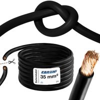 EBROM Batteriekabel hochflexibel Hi-Flex (Hi Flex) 35mm2 Kabel – Meterware SCHWARZ - sehr biegsam – Mantel aus PVC (70 ± 5 Shore) – 99,9 % OFC Kupfer 35 mm² - als Starterkabel, Ladekabel oder ähnliches