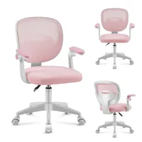 MARK ADLER Junior 3.0 | Kinder Schreibtischstuhl Ergonomischer Kinderdrehstuhl | Fußablage | Sitztiefe einstellen | Rosa