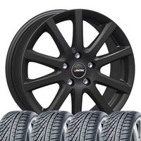 4 kompletne koła zimowe Skandic 6,5x16 ET 20 4x108 czarny mat z oponami 195/60 R16 89H Hankook Winter i*cept RS3 W462 do Citroen Berlingo C3 C4