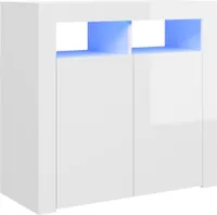 vidaXL Kredens z oświetleniem LED biały wysoki połysk 80x35x75 cm