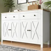 okwish Sideboard Kommode,Küchenschrank, Aufbewahrungsschrank,  für Küche, Esszimmer und Wohnzimmer, mit Stauraum,weiß