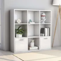 vidaXL Regał biały wysoki połysk 98x30x98 cm materiał drewnopochodny