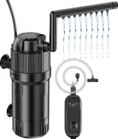 Forever 5-in-1 Aquarium Innenfilter mit UVC Klärer 3 Watt, Aquarium Filter Pumpe inkl Einstellbarer Durchfluss 400L/h für 40-120L Aquarien