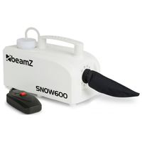 BeamZ SNOW 600 Schneemaschine Schneekanone Effektmaschine (600 Watt, 0,25L Tank, 5m Kabel-Fernbedienung, Füllstandsanzeige, Tragehenkel) weiß