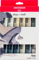 Amsterdam General Selection Sada akrylových barev Greys 12 x 20 ml