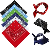 Bandana Kopftuch für Damen Herren 6 Stück, Baumwolle Paisley Halstuch Kopf Schal, Square Nickituch Bandana Tuch für Motorad Biker - auch als Taschentuch
