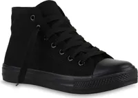 Mytrendshoe Damskie Sneakersy High Top Buty Sportowe Cloth Shoes Casual Lace-up 816751, Kolor: Czarny, Rozmiar: 37