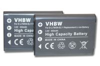 vhbw 2x Akku kompatibel mit Olympus FE-370 Kamera (450 mAh, 3,6 V, Li-Ion)