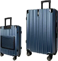 SIGN Reisekoffer ABS Koffer Trolley Hartschale  blau-metallic-M (Handgepäck)