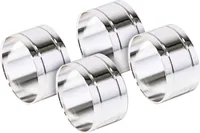 Serviettenringe, rund, 4 Stück,  Ø4cm, 2,5 cm Breite, versilbertes Messing